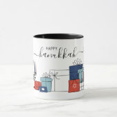 ハヌッカギフト&(ユダヤ教)メノラーホリデーコーヒーマグ マグカップ (中央)