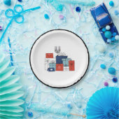 ハヌッカギフト&（ユダヤ教）メノラーホリデー紙プレート ペーパープレート (パーティー)