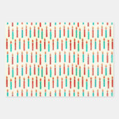 ハヌッカクリスマスホリデイクラシックキャンドル素朴 ラッピングペーパーシート (正面3)