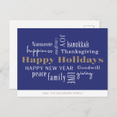 ハヌッカグリーツホリデーブルー王室のポストカード シーズンポストカード (正面/裏面)