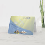 ハヌッカコインドレデルドーナツホワイト(ユダヤ教)メノラー シーズンカード (正面)