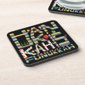 ハヌッカコースターズハヌッカはフヌッカストライプ コースター (左側)