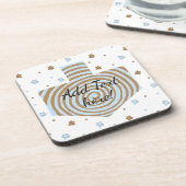 ハヌッカコースターズブルー&ブラウンドライデル&スターズ コースター (左側)