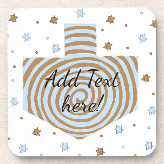 ハヌッカコースターズブルー&ブラウンドライデル&スターズ コースター (正面)