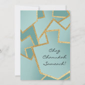 ハヌッカゴールデンドレディーズターコイズ 招待状 (裏面)