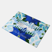 ハヌッカサマイブルーポインセティアス ドアマット (アングル)