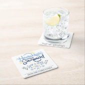 ハヌッカサマート |シンプルハヌカエレガントファミリー スクエアペーパーコースター (インサイチュ)