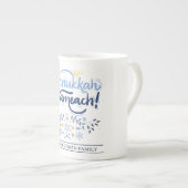 ハヌッカサマート |シンプルハヌカエレガントファミリー ボーンチャイナマグカップ (正面右)