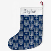 ハヌッカシルバーパタン追加ネームChristukah スモールクリスマスストッキング (裏面)