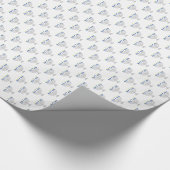 ハヌッカシルバー（ユダヤ教）メノラーオンホワイト ラッピングペーパー (角)