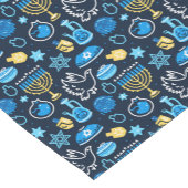 ハヌッカシンボルブルーパターン ショートテーブルランナー (コーナー)