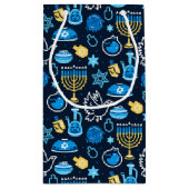 ハヌッカシンボルブルーパターン スモールペーパーバッグ (裏面)