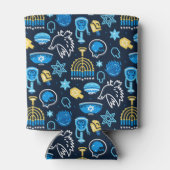 ハヌッカシンボルブルーパターン 缶クーラー (裏面)