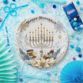 🕎ハヌッカジョイライトの水彩フェスティバル ペーパープレート (パーティー)