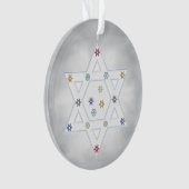 ハヌッカスターとスノーフレークスグレイ オーナメント (正面)