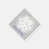 ハヌッカスターとスノーフレークスグレイ スタンダードカクテルナプキン (角)