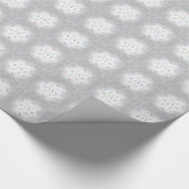 ハヌッカスターとスノーフレークスグレイ ラッピングペーパー (角)