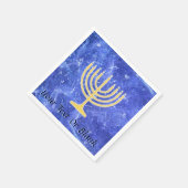 ハヌッカスノーストーム(ユダヤ教)メノラー スタンダードカクテルナプキン (角)