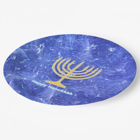 ハヌッカスノーストーム(ユダヤ教)メノラー ペーパープレート (アングル)