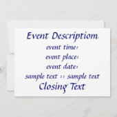 ハヌッカスノーストーム(ユダヤ教)メノラー 招待状 (裏面)