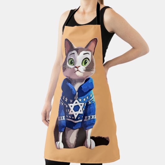 ハヌッカセーターの猫 エプロン (インサイチュ)