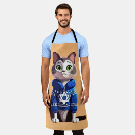ハヌッカセーターの猫 エプロン