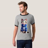 ハヌッカセーターの猫 Tシャツ (正面フル)