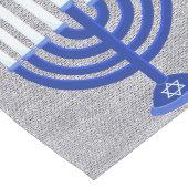 ハヌッカダークブルー(ユダヤ教)メノラーシルバーホリデーデコール ロングテーブルランナー (コーナー)