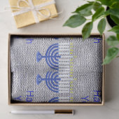 ハヌッカダークブルー(ユダヤ教)メノラーフェイクシルバーフェスティバル 薄葉紙 (ギフト)