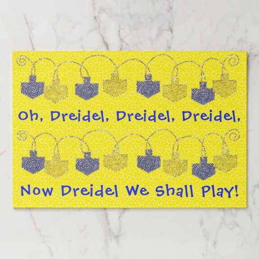 ハヌッカティアウェイランチョンマットパッド/オ遊ドレイデル/イェル ペーパーパッド (正面)