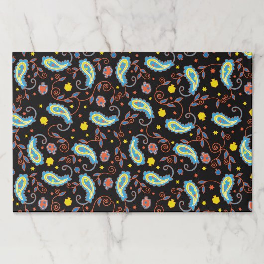 ハヌッカティアウェイランチョンマットパッド/"ペイズリードリードル" ペーパーパッド (正面)