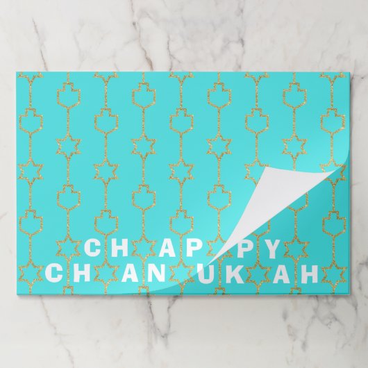 ハヌッカティアウェイランチョンマットパッド/「金ゴールドチャーム」 ペーパーパッド (折り畳み)