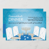 ハヌッカディナーパーティの招待状 招待状 (正面/裏面)