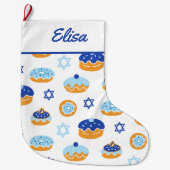 ハヌッカデコレーションジェリードーナツラージストッキング ラージクリスマスストッキング (正面)