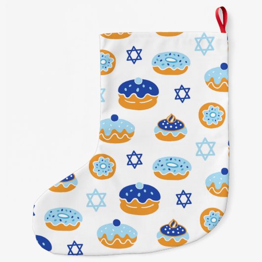 ハヌッカデコレーションジェリードーナツラージストッキング ラージクリスマスストッキング (裏面)