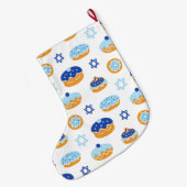 ハヌッカデコレーションジェリードーナツラージストッキング ラージクリスマスストッキング (裏面 (吊り時))