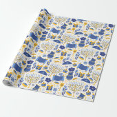 ハヌッカトーラドレイデル星デヴィッド(ユダヤ教)メノラーギフト ラッピングペーパー (アンロールド)