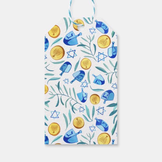 ハヌッカドリエデルゲルトウォーターカラーホリデイ ギフトタグ (裏面)