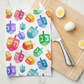 ハヌッカドレディールレインボーウォーターカラーホリデイ キッチンタオル (四つ折り)