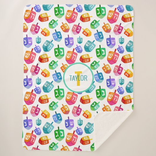 ハヌッカドレディールレインボーウォーターカラーホリデイ シェルパブランケット (正面)