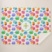 ハヌッカドレディールレインボーウォーターカラーホリデイ シェルパブランケット (正面(横))