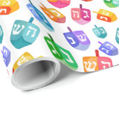 ハヌッカドレディールレインボーウォーターカラーホリデイ ラッピングペーパー (ロールコーナー)