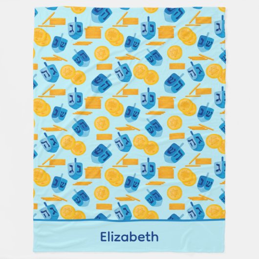 ハヌッカドレデルゲームジェルトダークブルー フリースブランケット (正面)