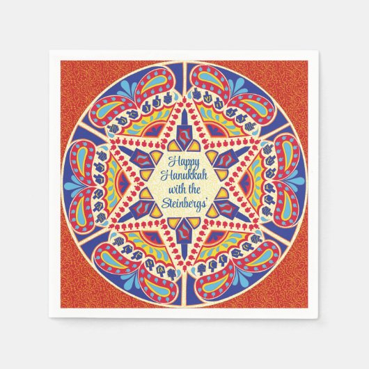 ハヌッカドレデルデザイン スタンダードカクテルナプキン (正面)