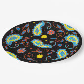 ハヌッカドレデルペイズリーデザイン ペーパープレート (アングル)