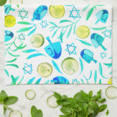 ハヌッカドレデルユダヤ教ホリデーパターン キッチンタオル (折り畳み)