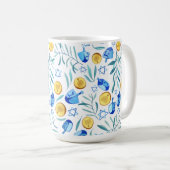 ハヌッカドレデルユダヤ教ホリデーパターン コーヒーマグカップ (正面右)