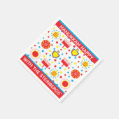 ハヌッカナプキンスカラフル8泊にパーソナライズ スタンダードカクテルナプキン (角)