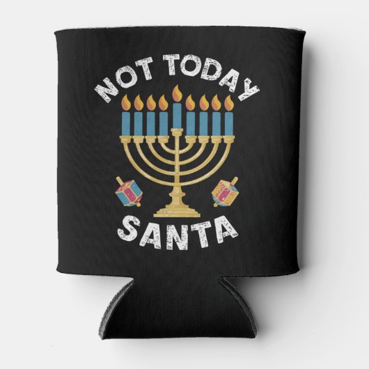 ハヌッカノットトゥデイサンタユダヤハヌカー（ユダヤ教の祭り） 缶クーラー (正面)