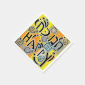 ハヌッカハッピーグリジージーアート スタンダードカクテルナプキン (角)